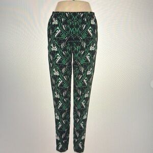 J crew Elastic Waistband Green Floral Trousers